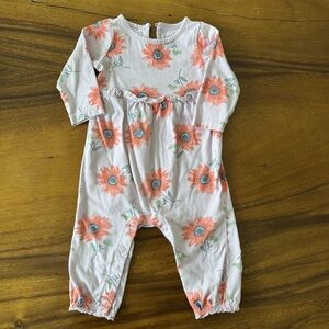 Carter's Long Sleeve Floral Cotton Baby Romper 9M